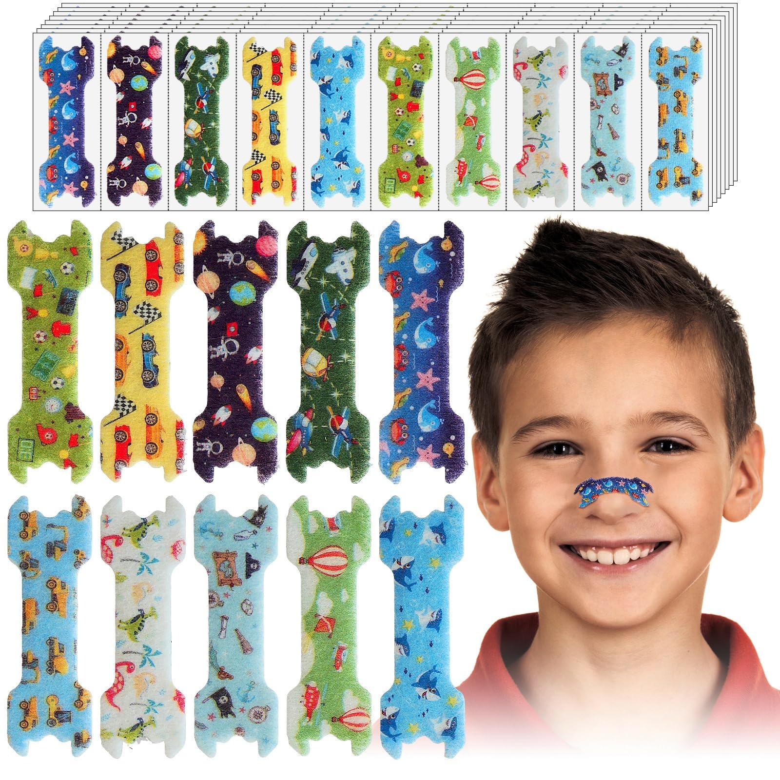 Stranthother tira nasal para niños con diseños animados para atraer su atención