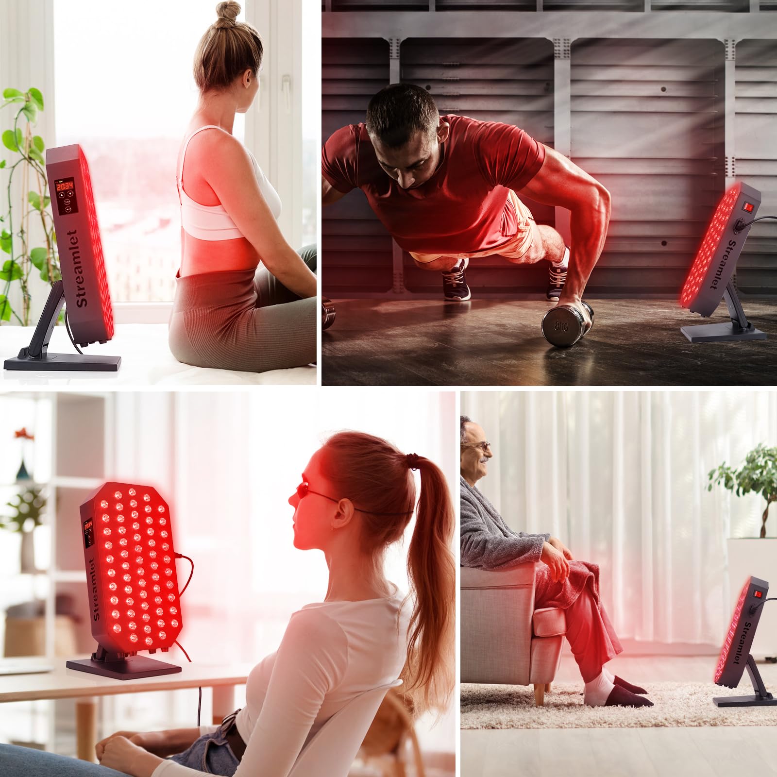 Streamlet panel luz roja anti-edad, mejora la apariencia de la piel con uso regular