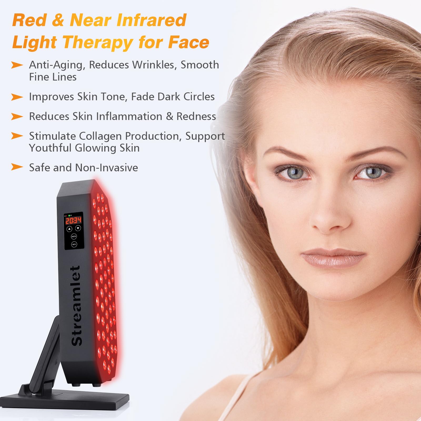 Streamlet panel luz roja para cuerpo, favorece recuperación muscular y bienestar