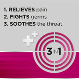 Pastillas Strepsils Extra Triple Action Cereza en blister para alivio.