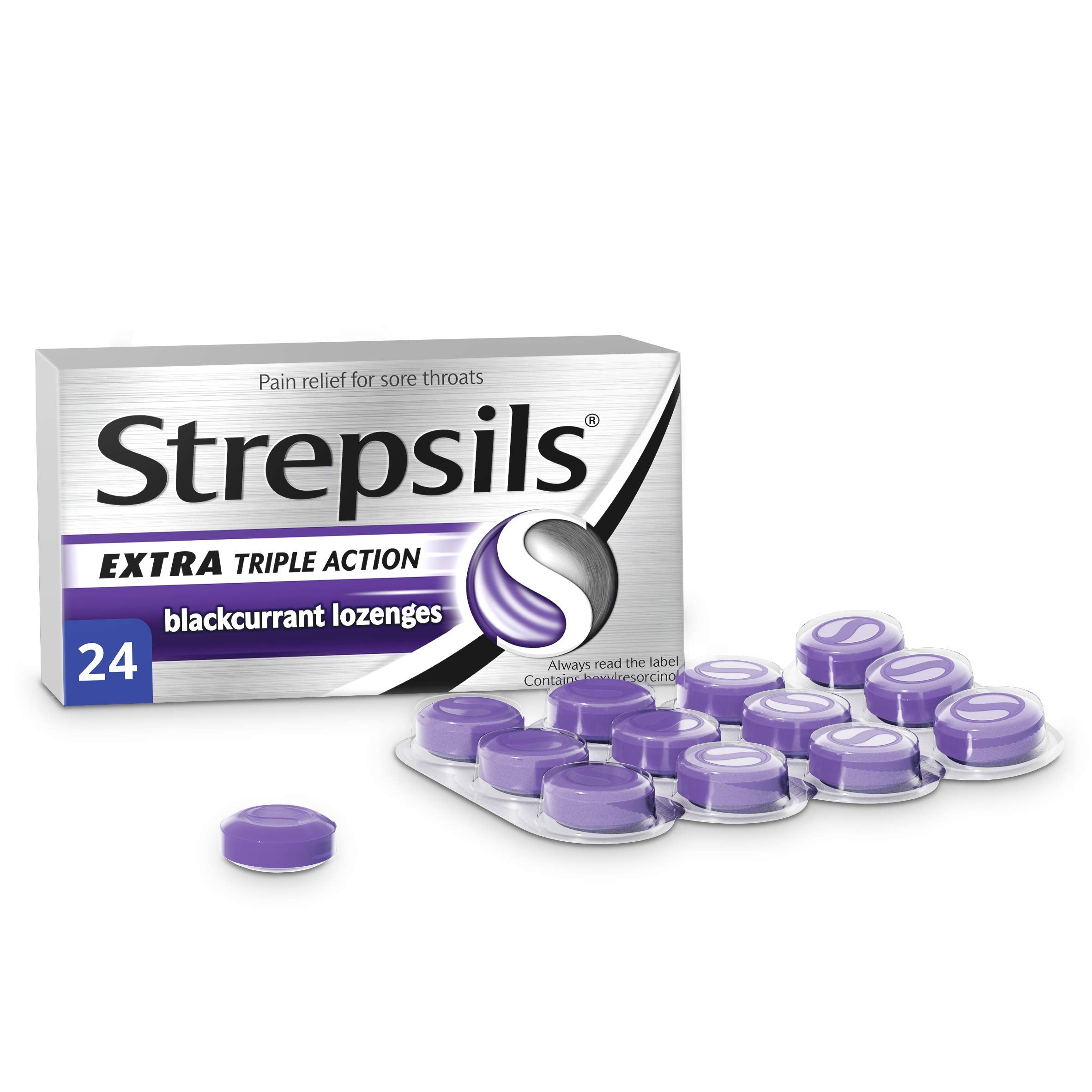 Strepsils Extra Triple Action uso diario para dolor de garganta leve.