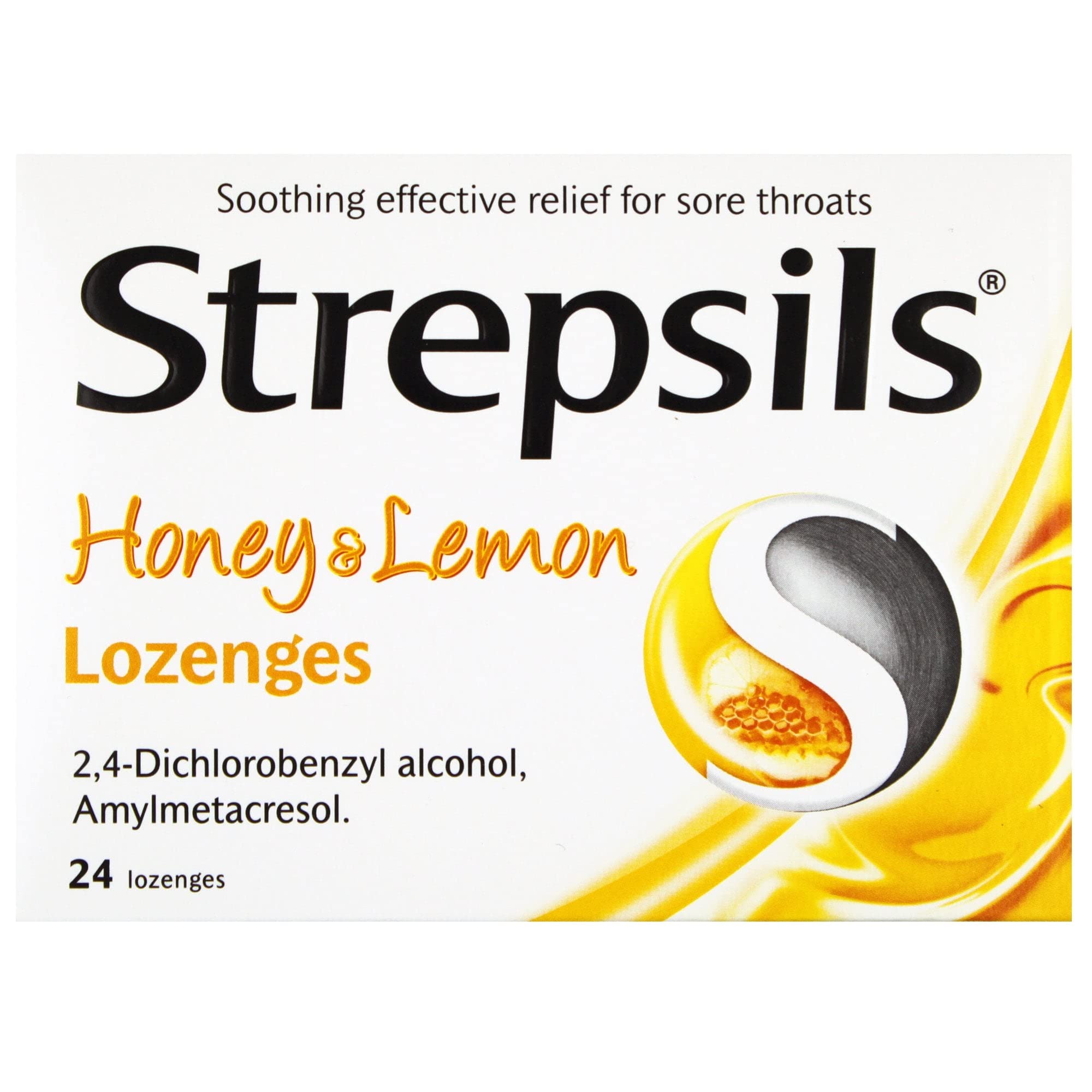 Pastillas Strepsils Miel y Limón, alivio rápido de la garganta.