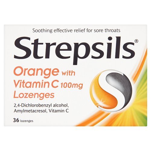 Strepsils Naranja con Vitamina C, pastilla cítrica para uso ocasional en garganta