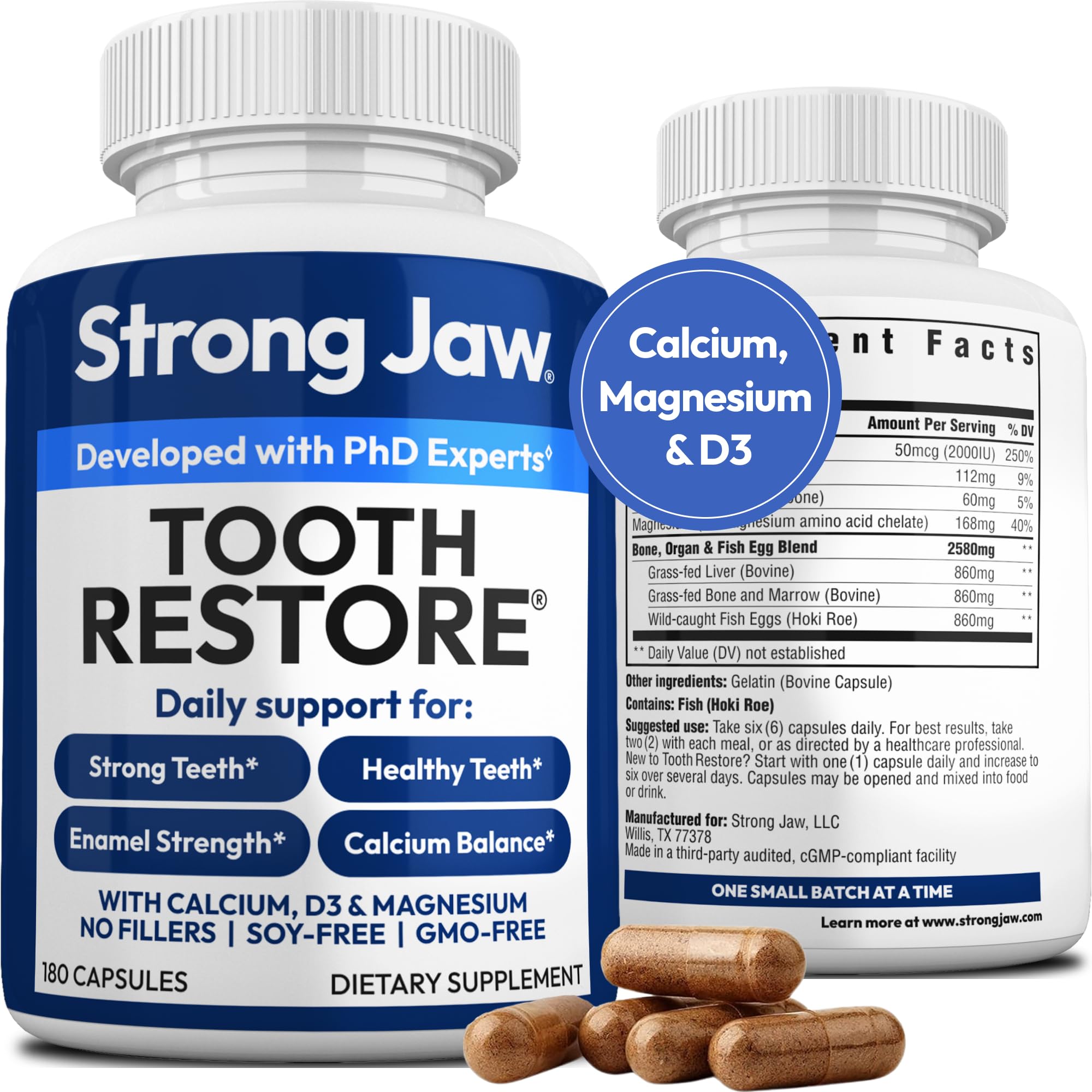 Strong Jaw Restauración Dental: botella para uso diario y cuidado dental.