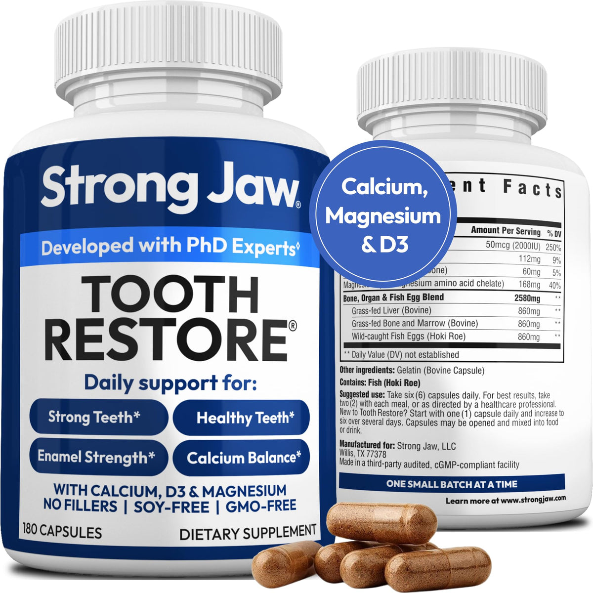 Strong Jaw Restauración Dental: botella para uso diario y cuidado dental.