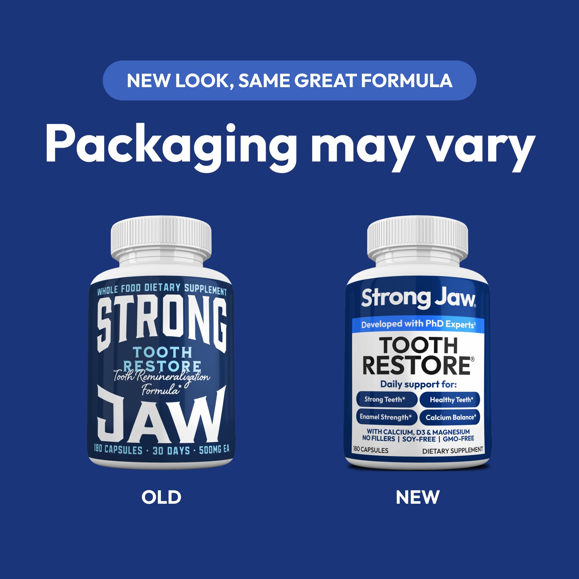 Strong Jaw Restauración Dental: cápsulas listas para tomar y apoyar la salud bucal.