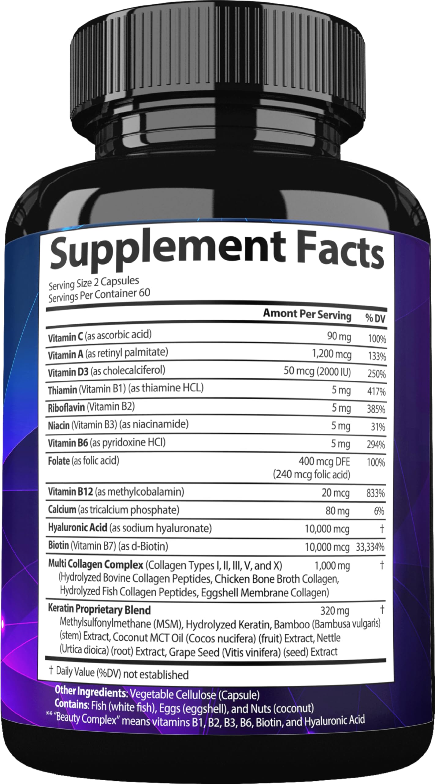 Uso diario con dos cápsulas de StrongVit Biotina 10000mcg