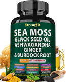 StrongVit musgo de mar en frasco con vertido, ideal para uso diario.