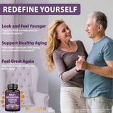 StrongVit NAD Resveratrol: etiqueta destacando ingredientes clave.