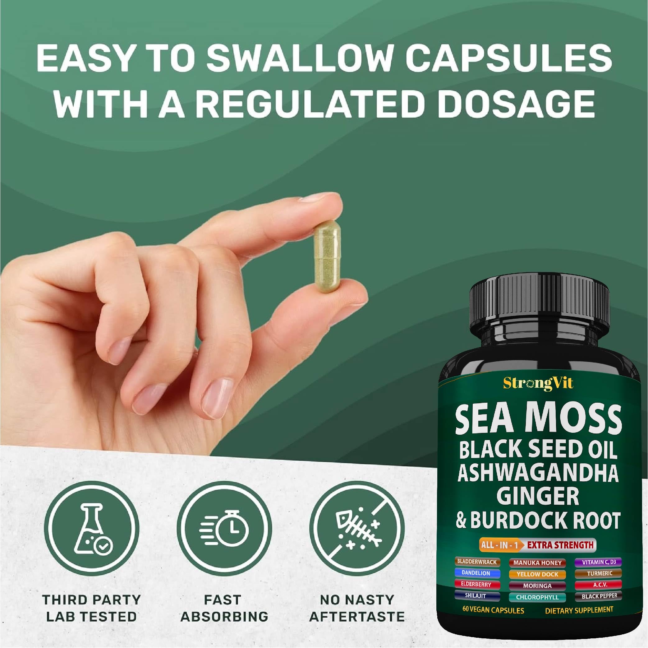 StrongVit vinagre de sidra de manzana en cápsulas para hábitos saludables.