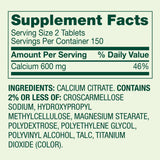 STS Home citrato de calcio 600 mg, empaque con 300 tabletas para varios meses.