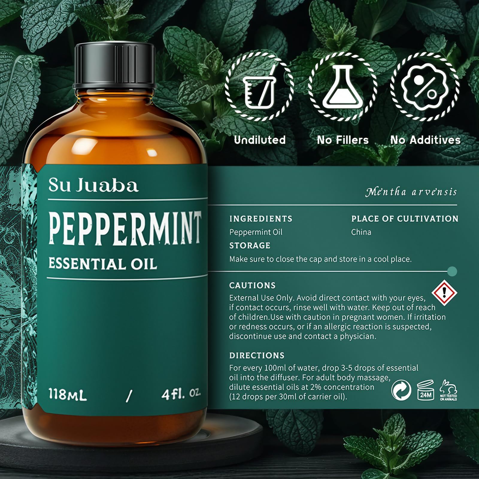 SU JUABA Aceite de Menta para limpieza del hogar, aroma fresco