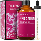 SU JUABA Geranium, botella de vidrio ámbar protege aroma puro para difusor.