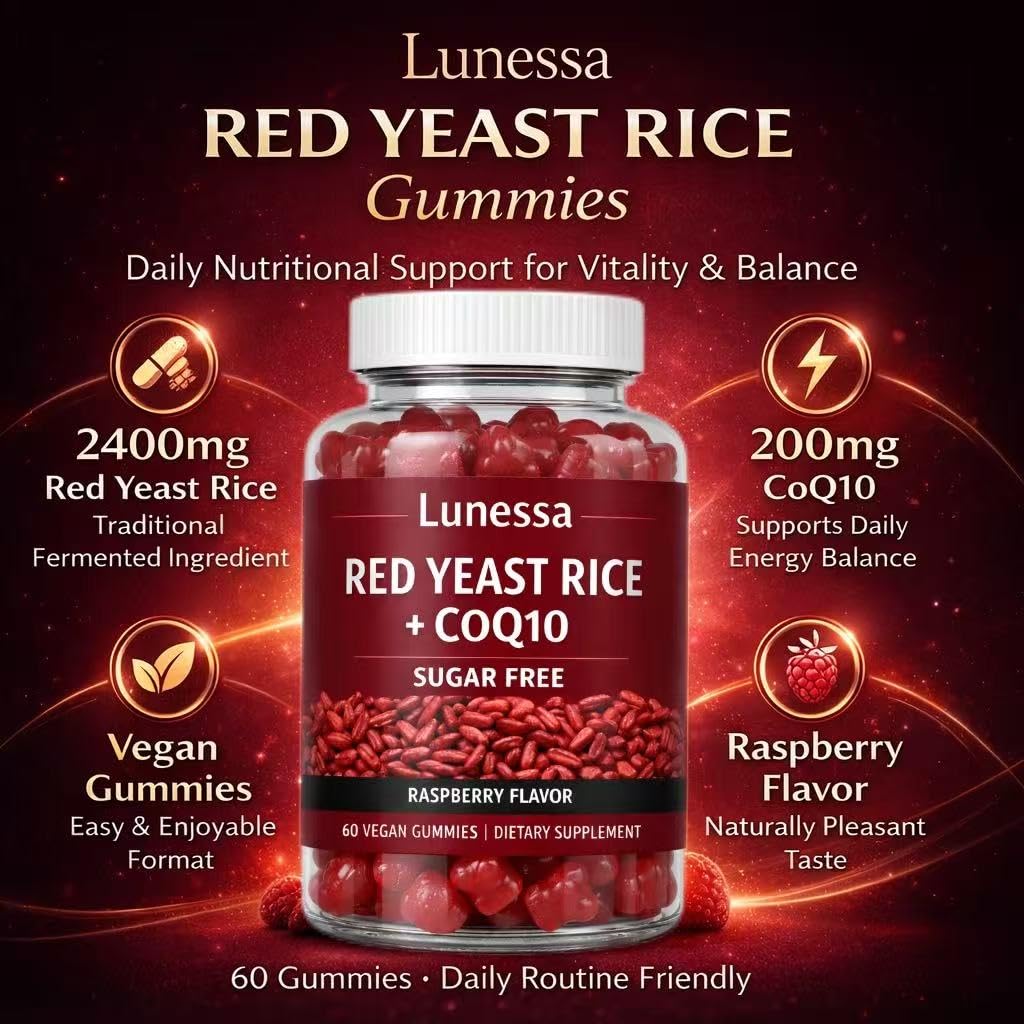 SUBMETIC Lunessa gomitas para uso diario con CoQ10 y arroz de levadura roja