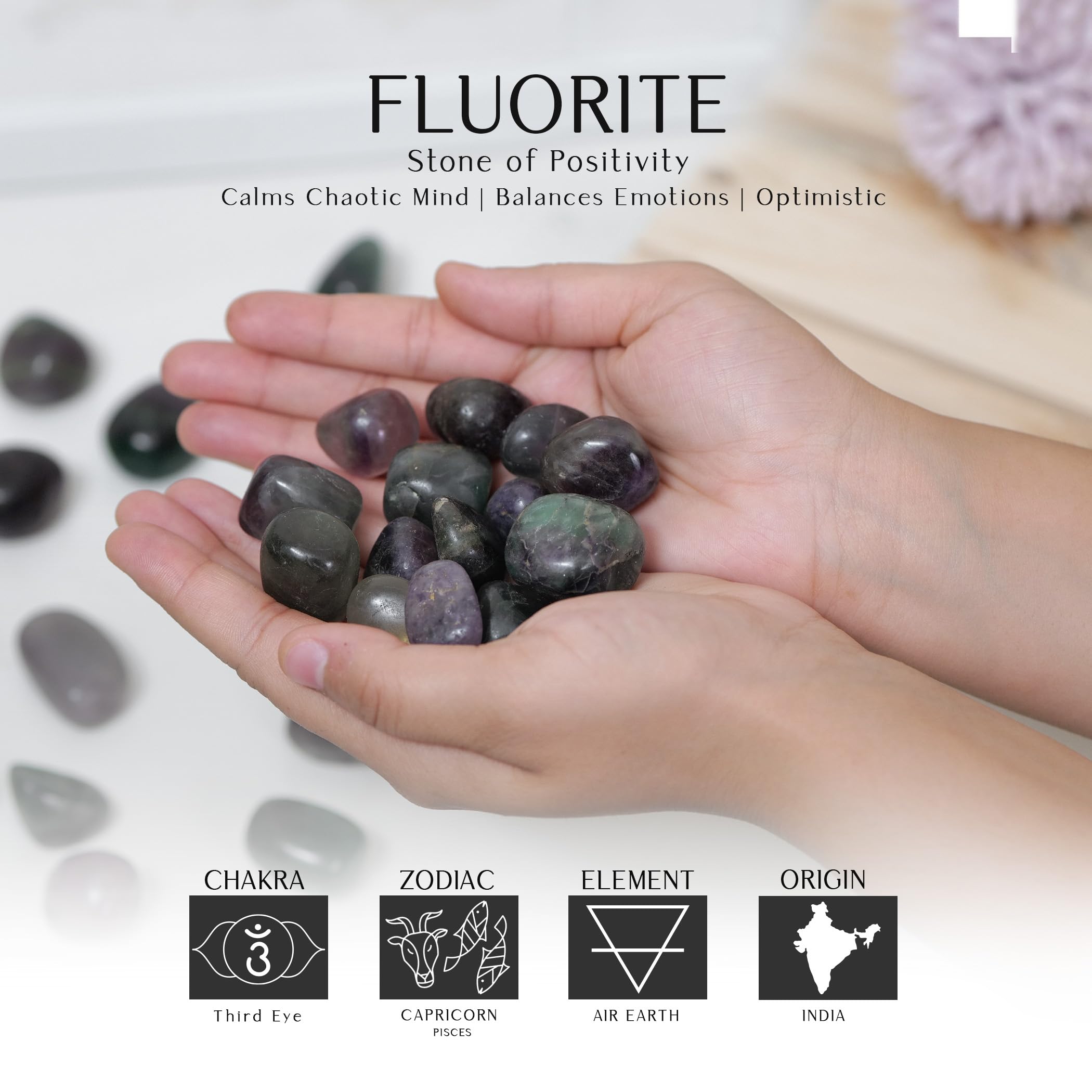 SUBSH fluorita múltiple, cristales claros, aptos para rituales de claridad y toma de decisiones.
