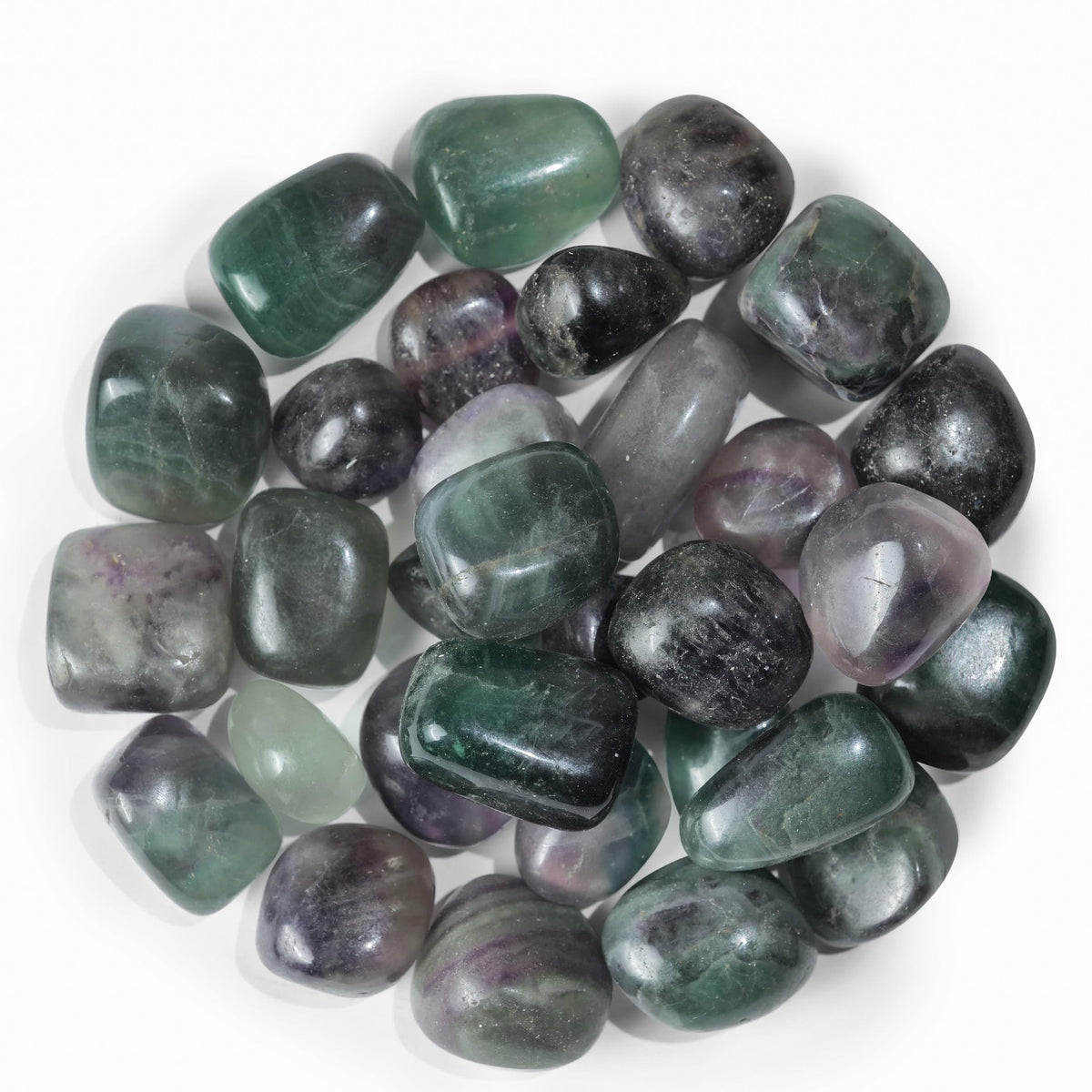 SUBSH fluorita múltiple, piedras pulidas, ideales para decoración y equilibrio energético en el hogar.