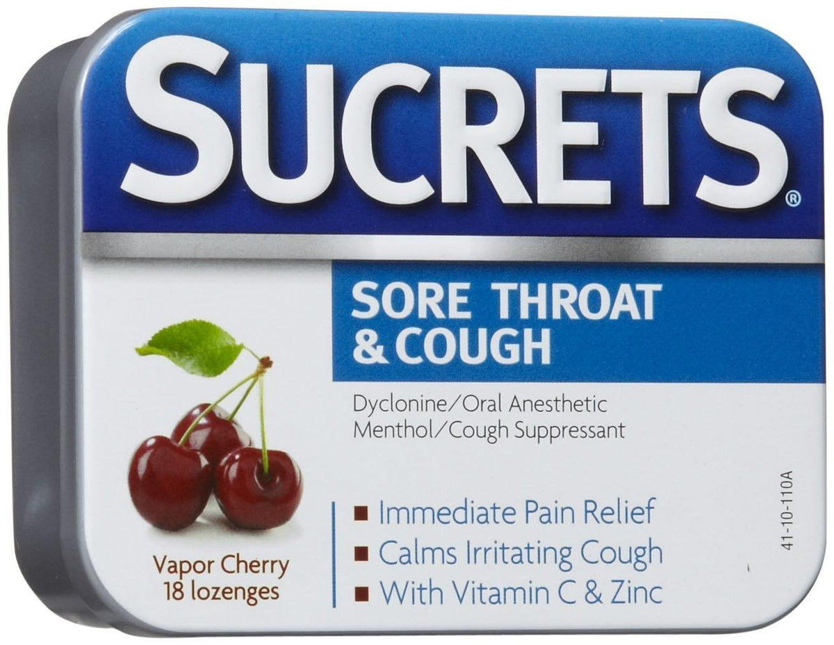 Pastillas Sucrets Complete de Cereza Vapor para aliviar la garganta
