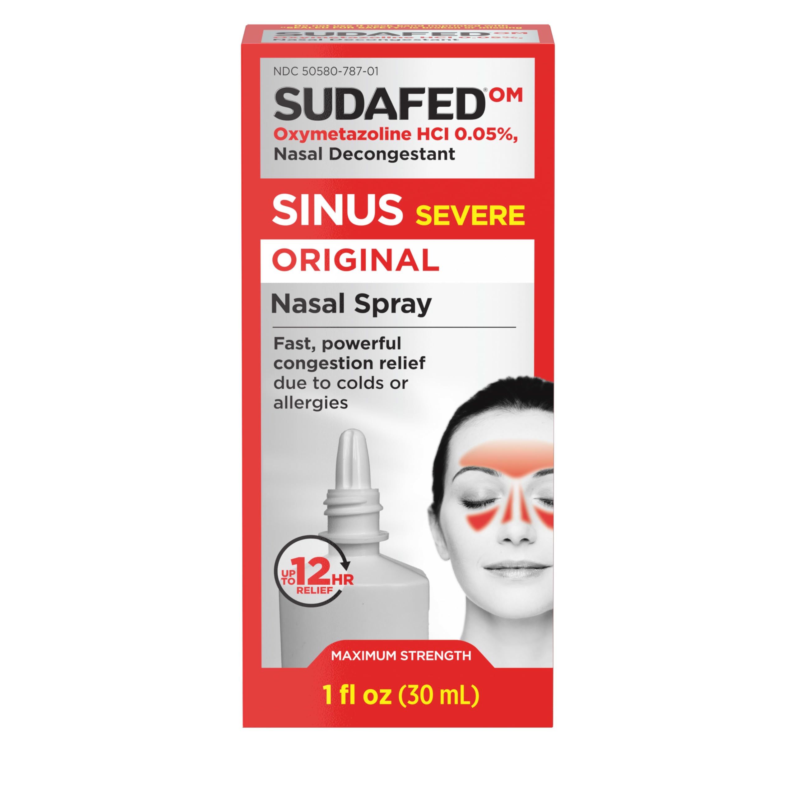 Sudafed Sinus Severe Original aerosol nasal, alivio de congestión hasta 12 horas