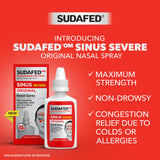 Sudafed Sinus Severe Original aerosol nasal, dosis recomendadas para alivio de la congestión