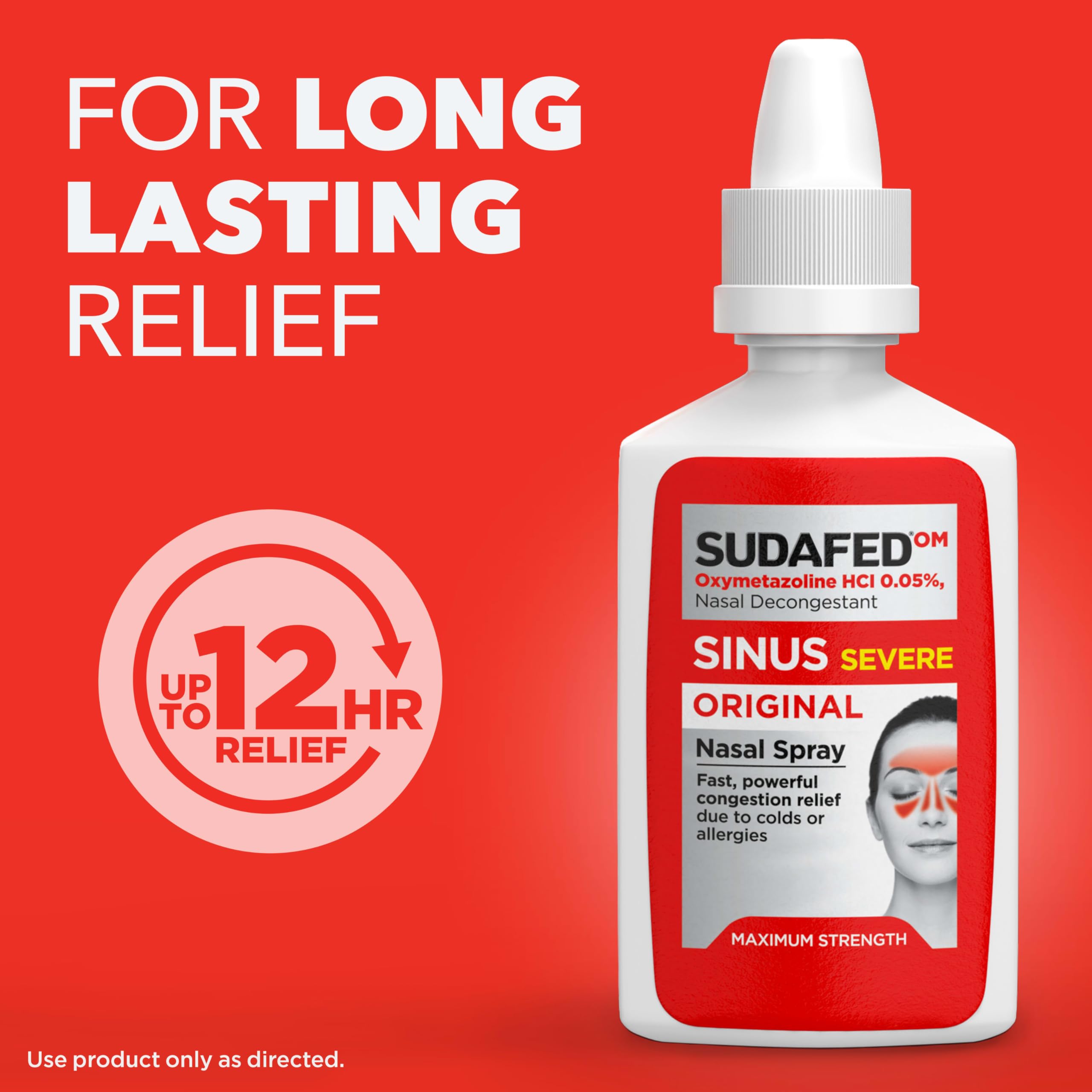 Sudafed Sinus Severe Original aerosol nasal, empaque compacto para uso en casa
