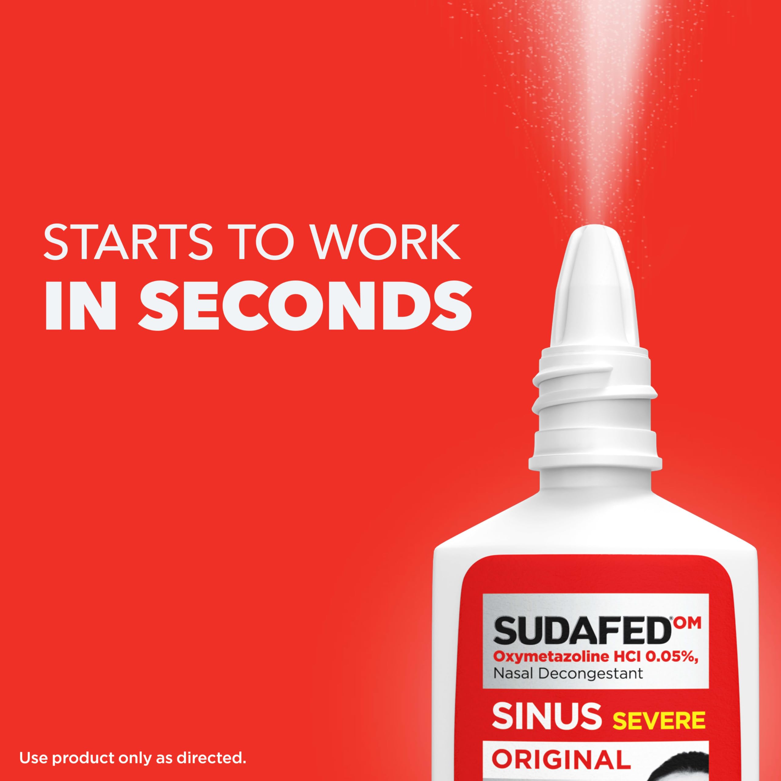 Sudafed Sinus Severe Original aerosol nasal, tapa para almacenamiento seguro