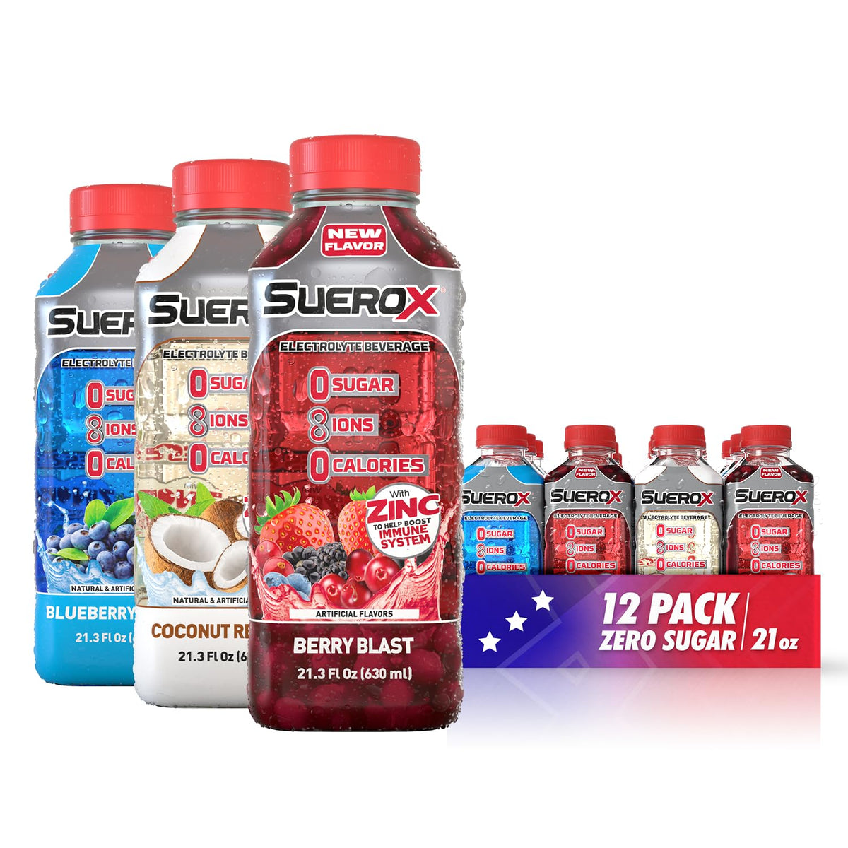 Suerox Arándano Renuevo, botella 1L, ideal para hidratación durante entrenamientos.
