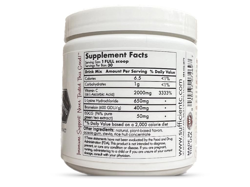 Sufficient-C té verde 96% puro sin cafeína, aroma suave