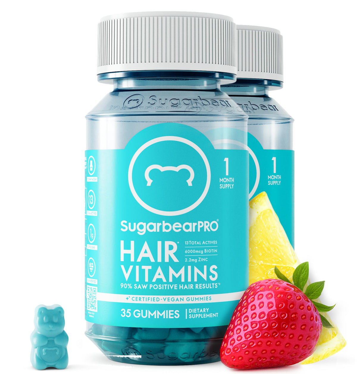Gominolas SugarBearHair biotina 6000mcg para apoyo potencial de la salud capilar