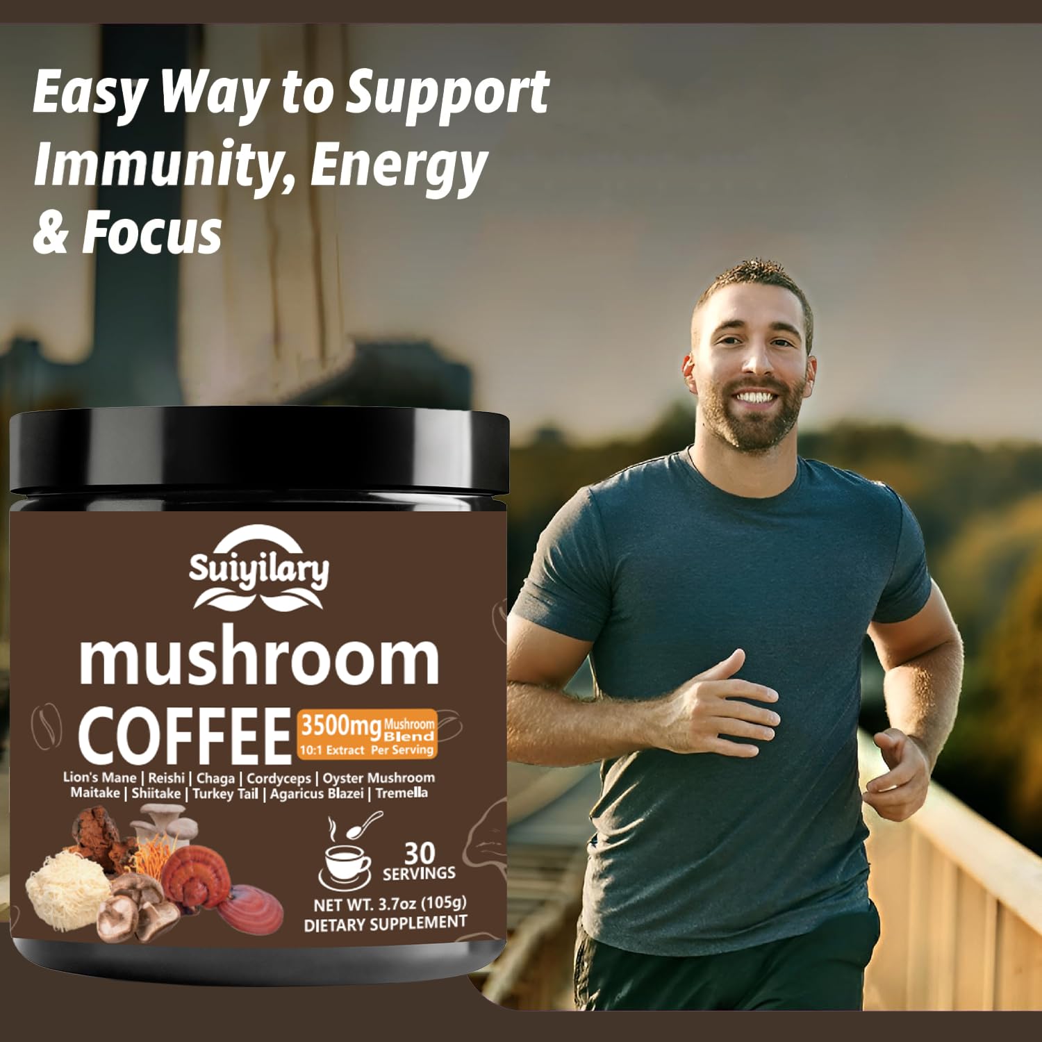 Suiyilary café de hongos con cordyceps, ideal para empezar la jornada