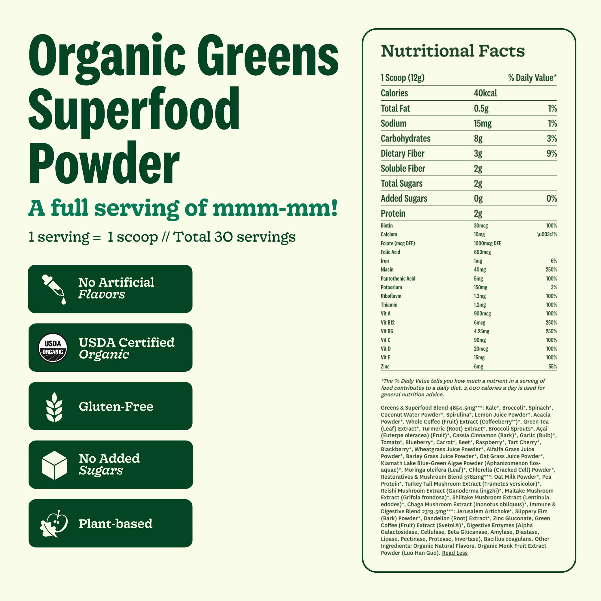 Suja Polvo Verde Orgánico - preparación rápida: batir o mezclar en segundos.