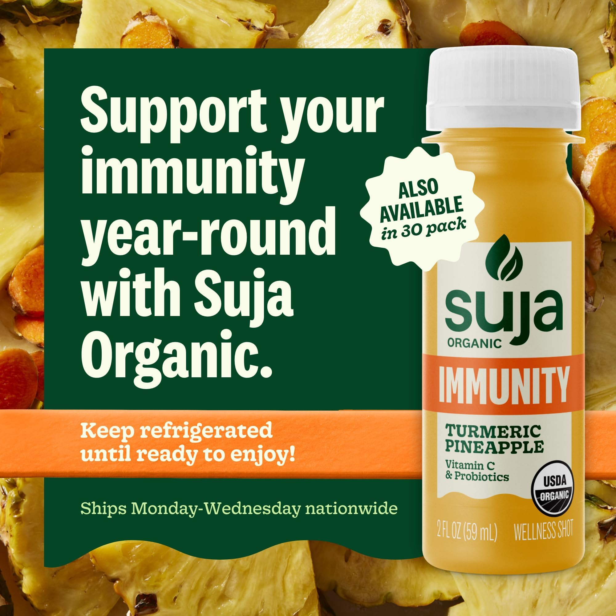 Suja Shot Prensado en Frio, vitaminas conservadas naturalmente