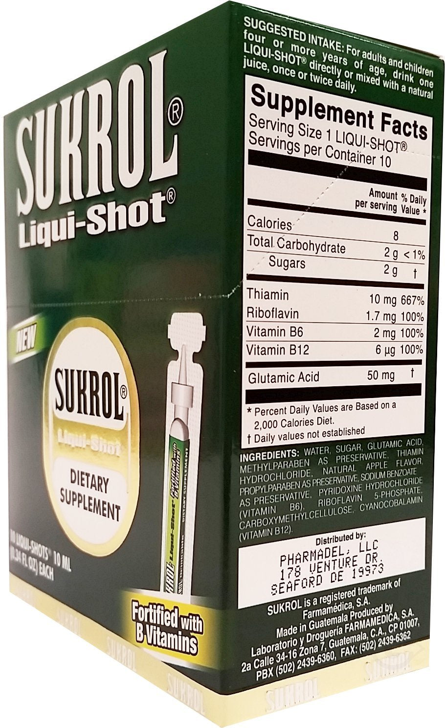 Sukrol Dosis Líquida: textura líquida fácil de consumir en cualquier lugar.