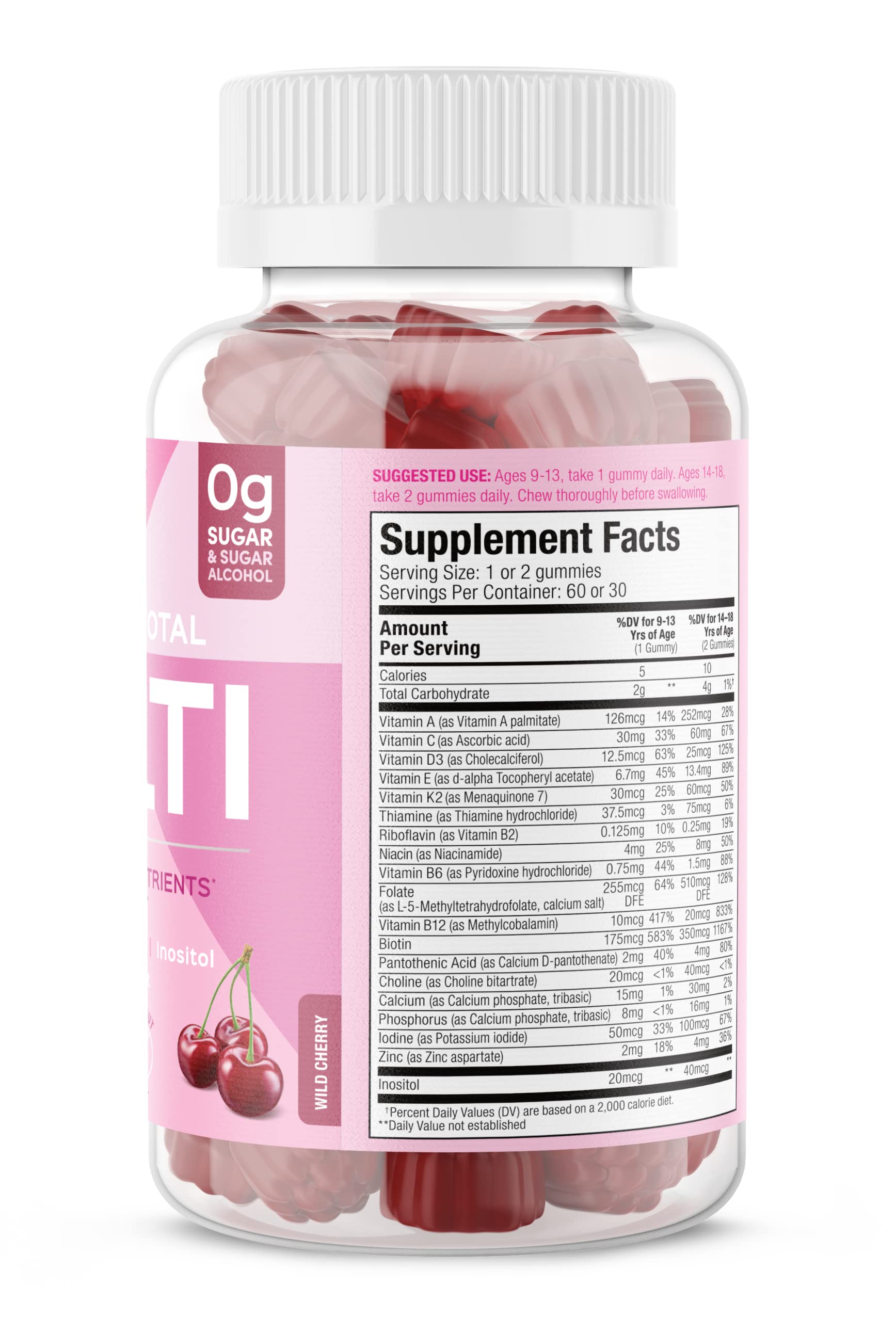 Gomitas SUKU Teen Girl con 19 nutrientes para desarrollo saludable