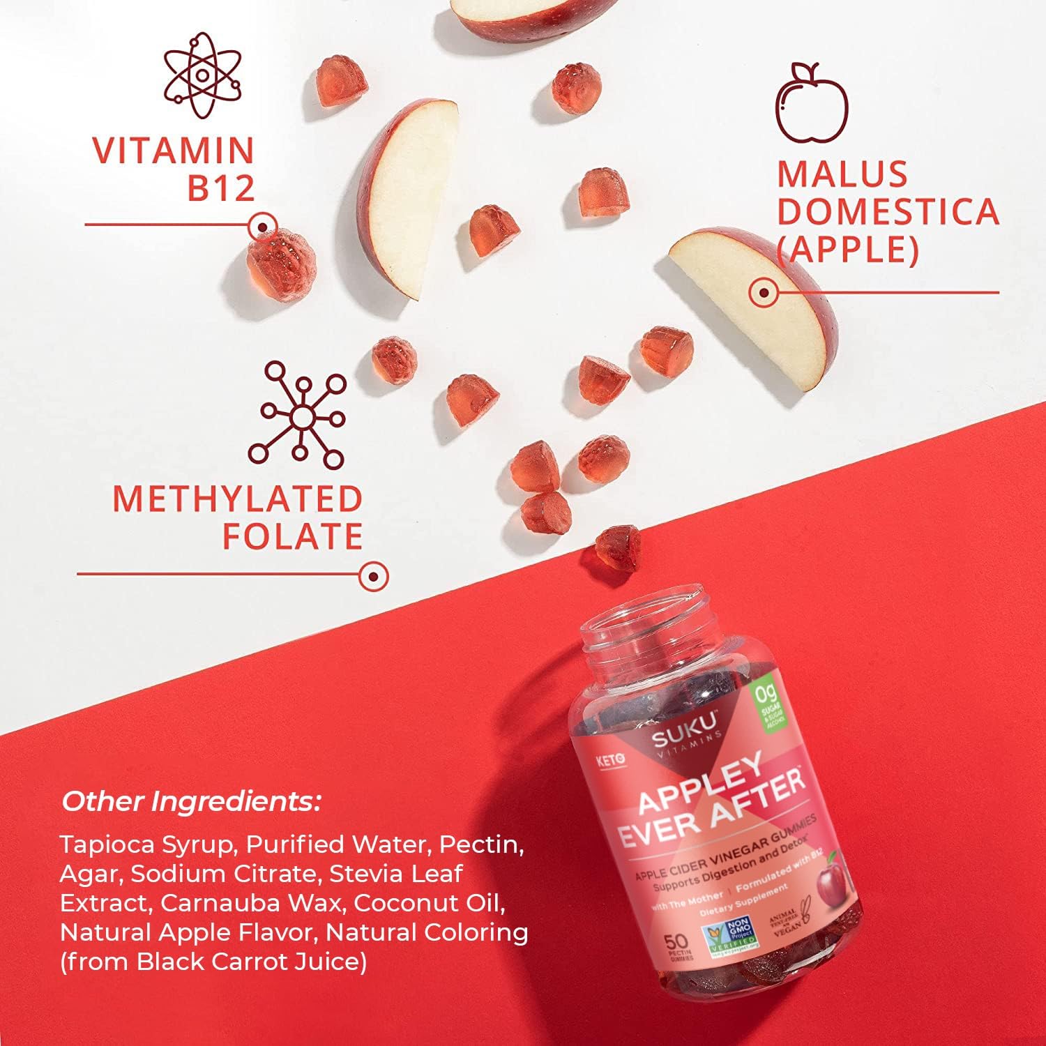 Iconos vegano y sin gluten en SUKU Appley Ever After.