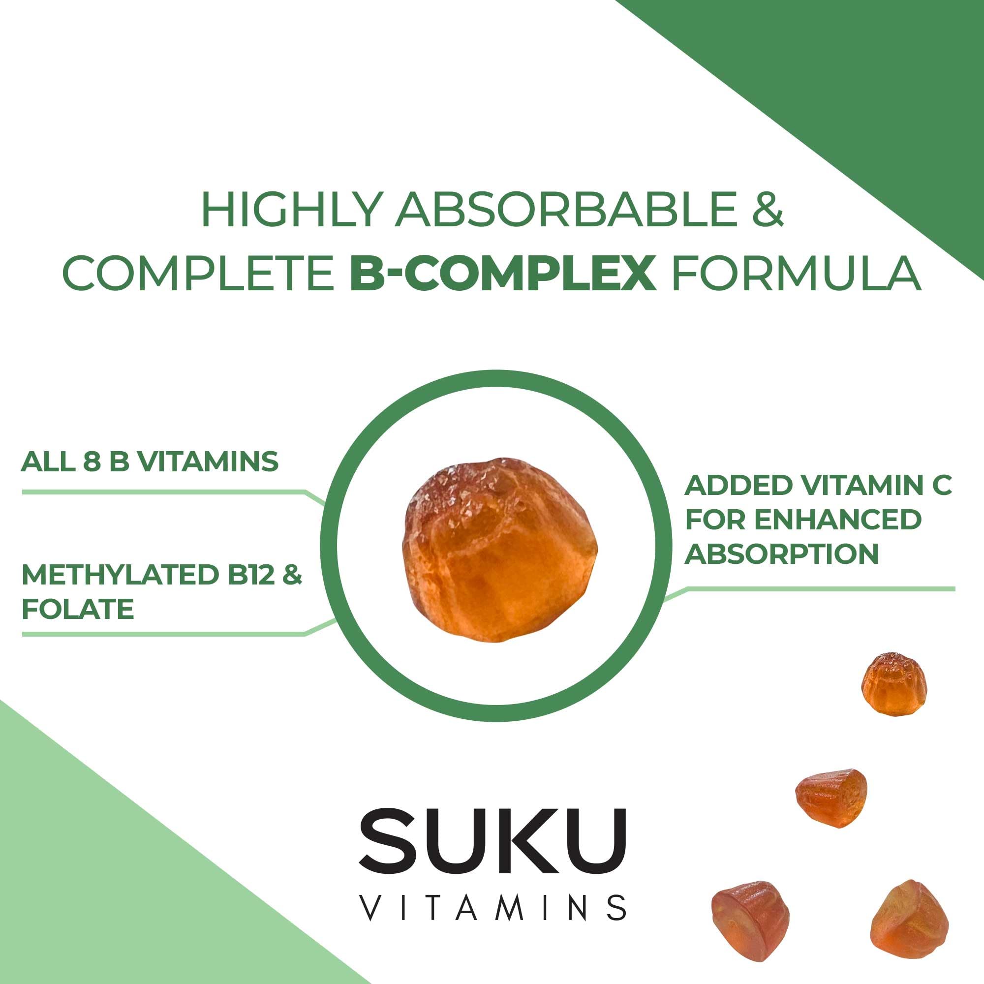 Ingredientes de SUKU B Complex, gominolas sin lácteos ni huevo
