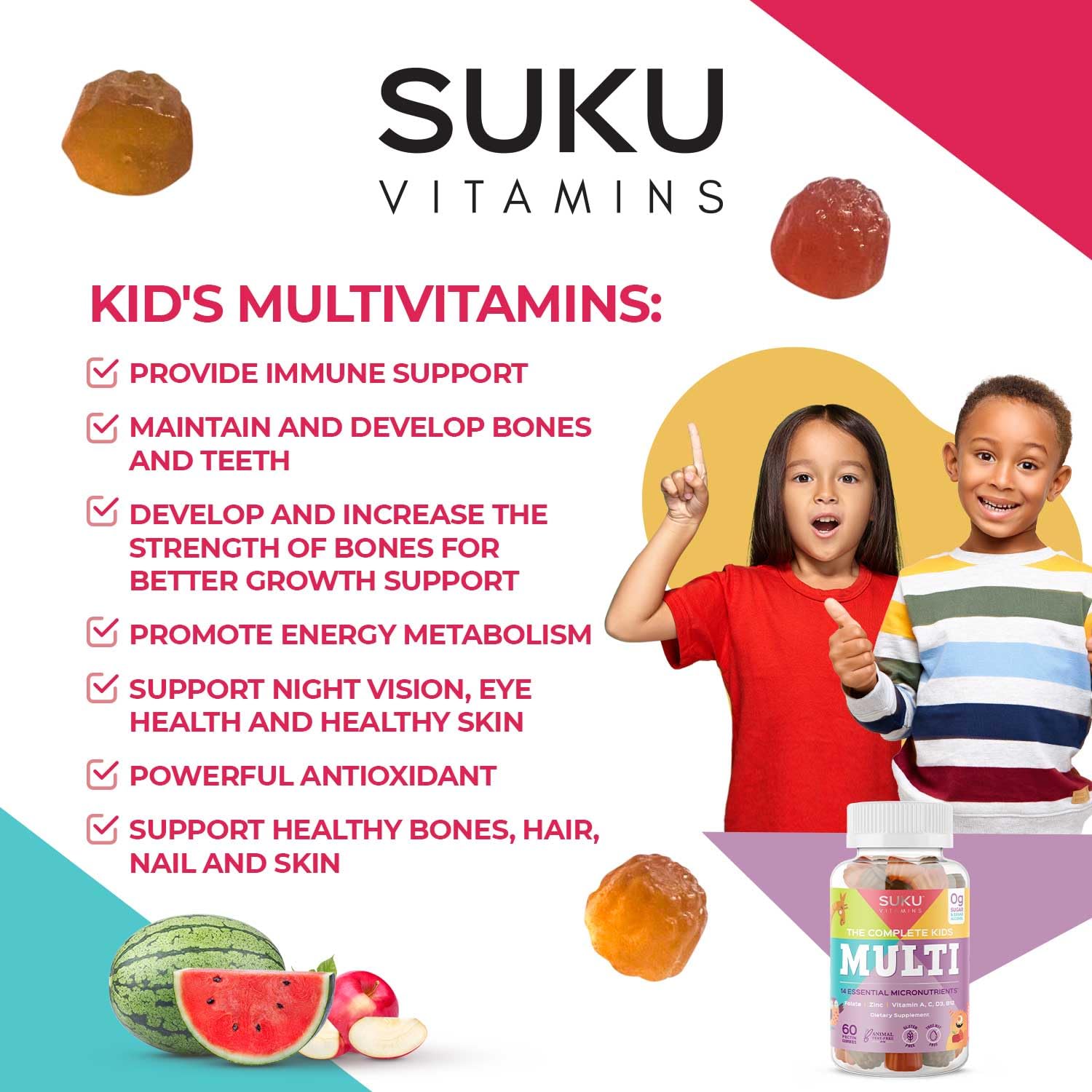 SUKU gominolas con zinc y vitaminas, posible apoyo inmunitario