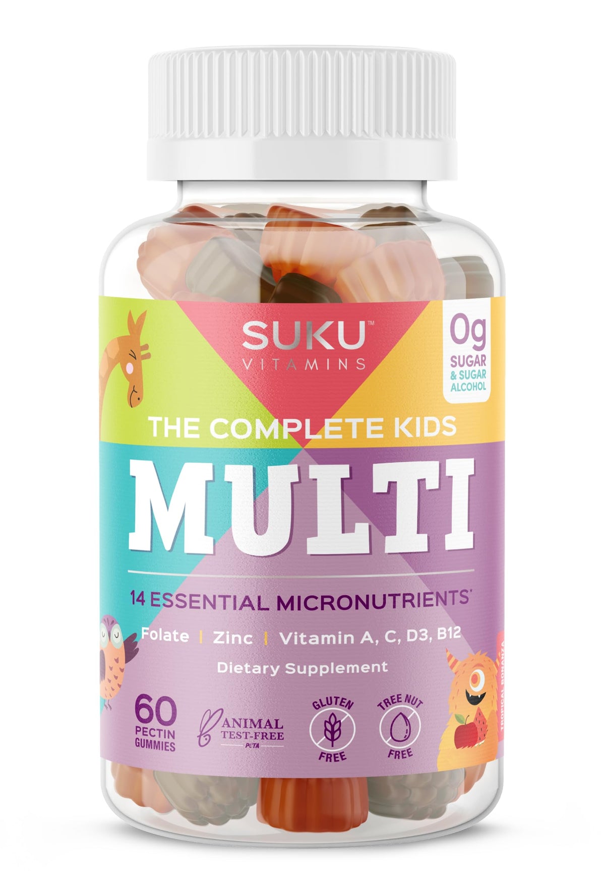 SUKU gominolas para niños en empaque, apoyo diario de vitaminas