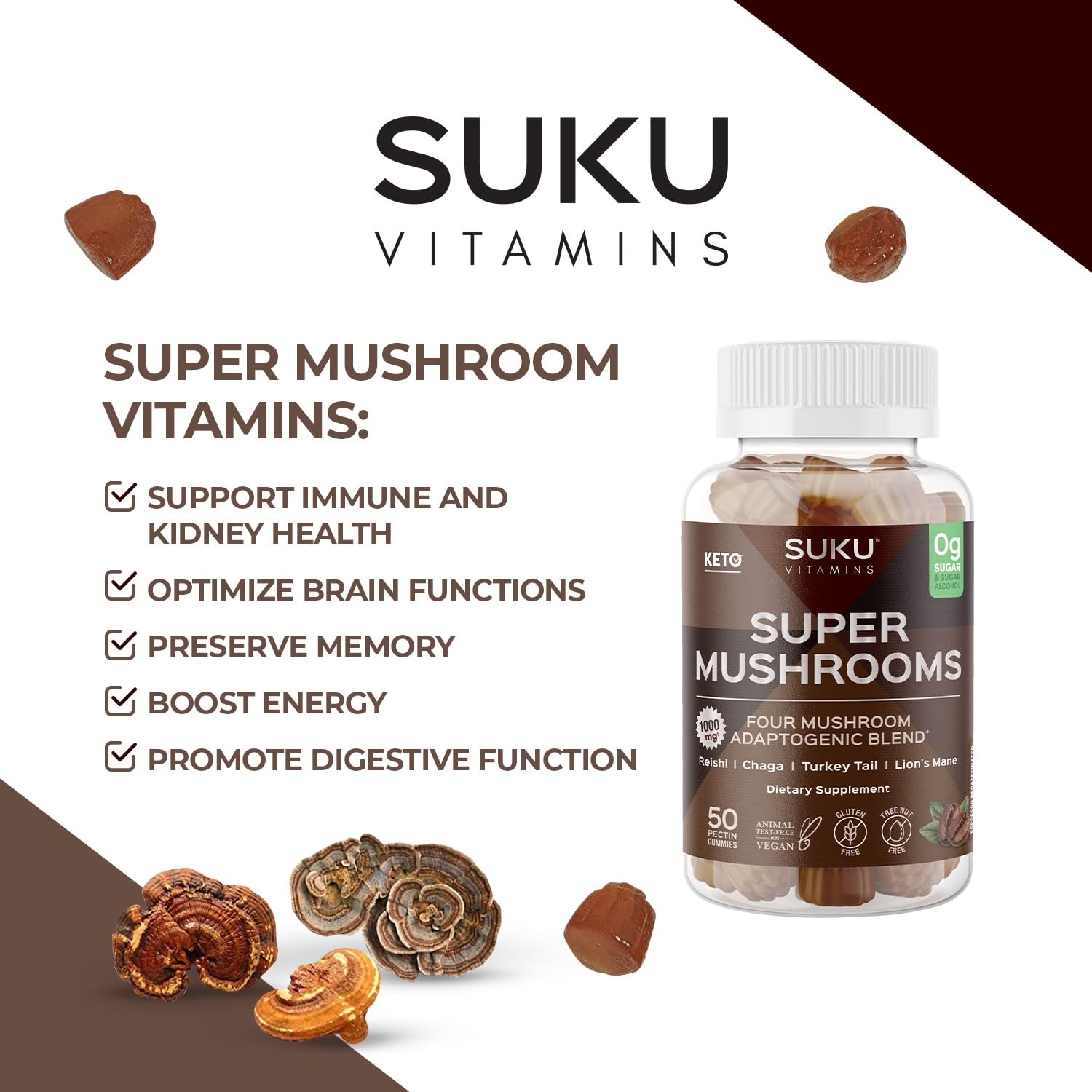ingredientes naturales SUKU Vitamins, libres de OGM