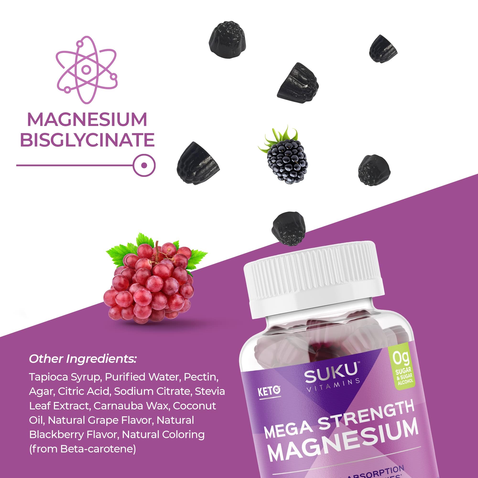 Uso diario recomendado de SUKU Magnesio en gomitas.
