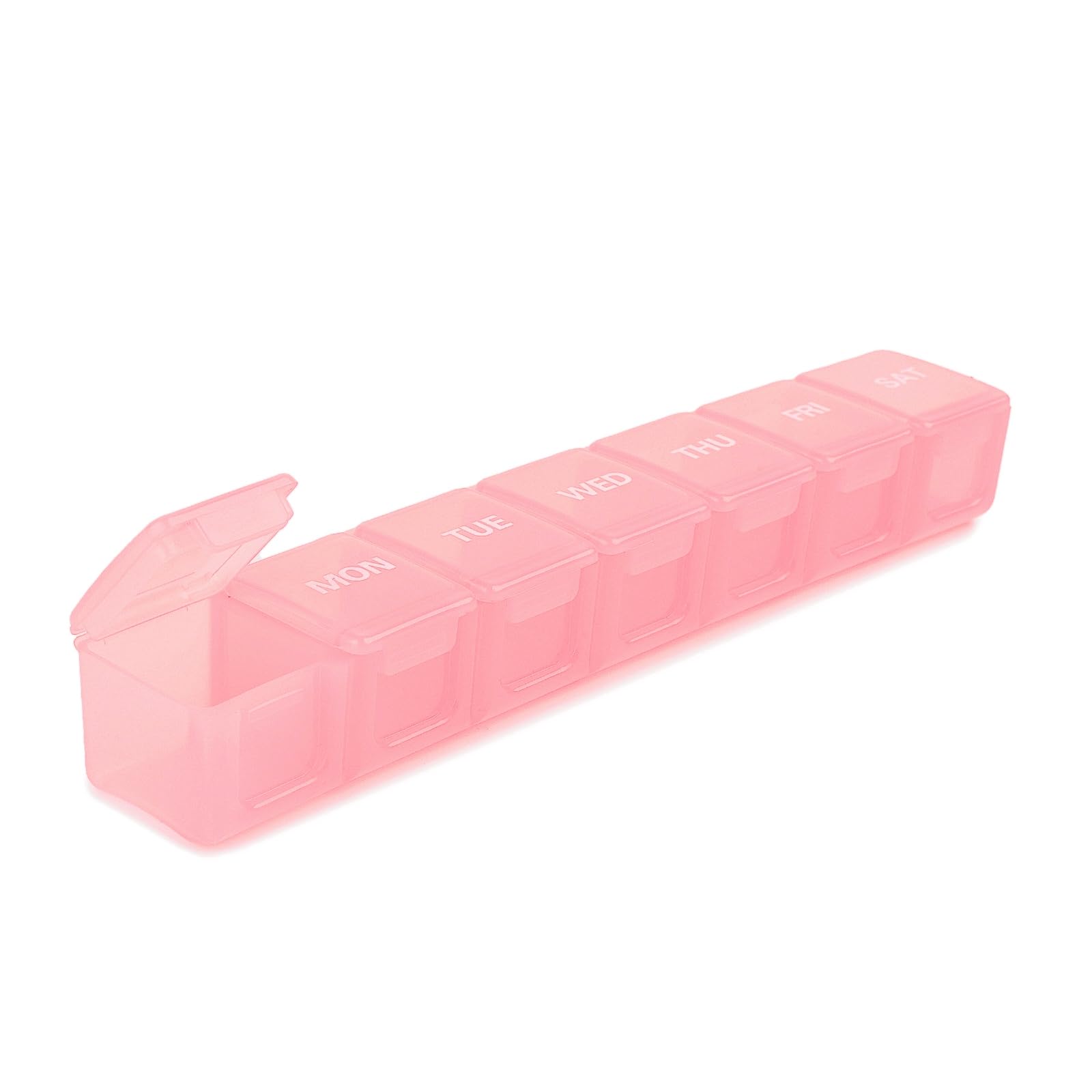 Sukuos Organizador de pastillas semanal de 7 días, ideal para dosis diarias ordenadas.