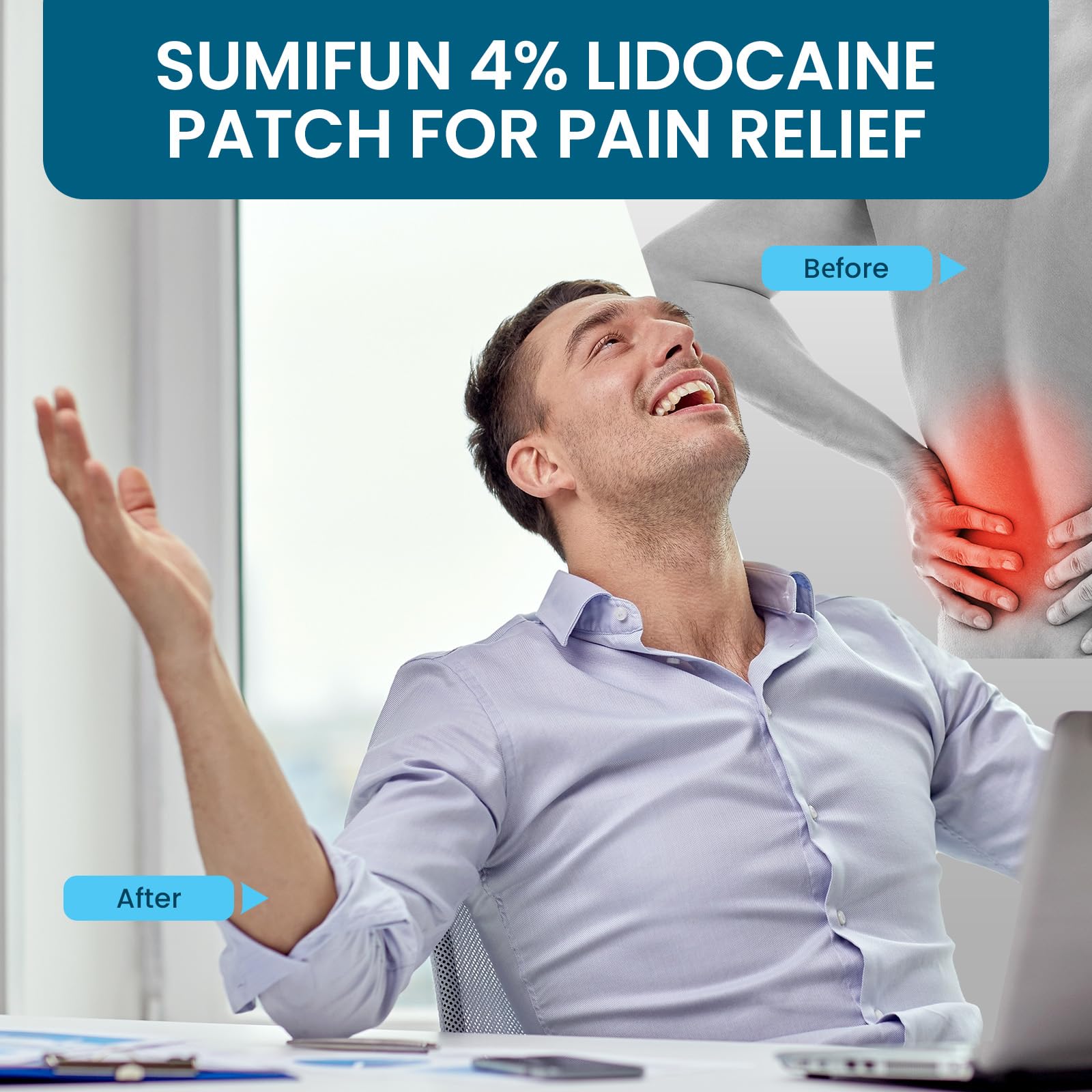 Parche Sumifun lidocaína 4% para hombro ofrece alivio rápido