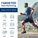 Parche Sumifun aplicado en espalda para dolor muscular.