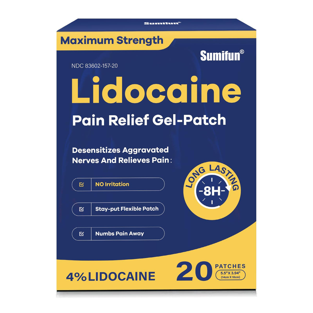 Sumifun parche lidocaína 4% para cuello, uso cómodo y rápido.