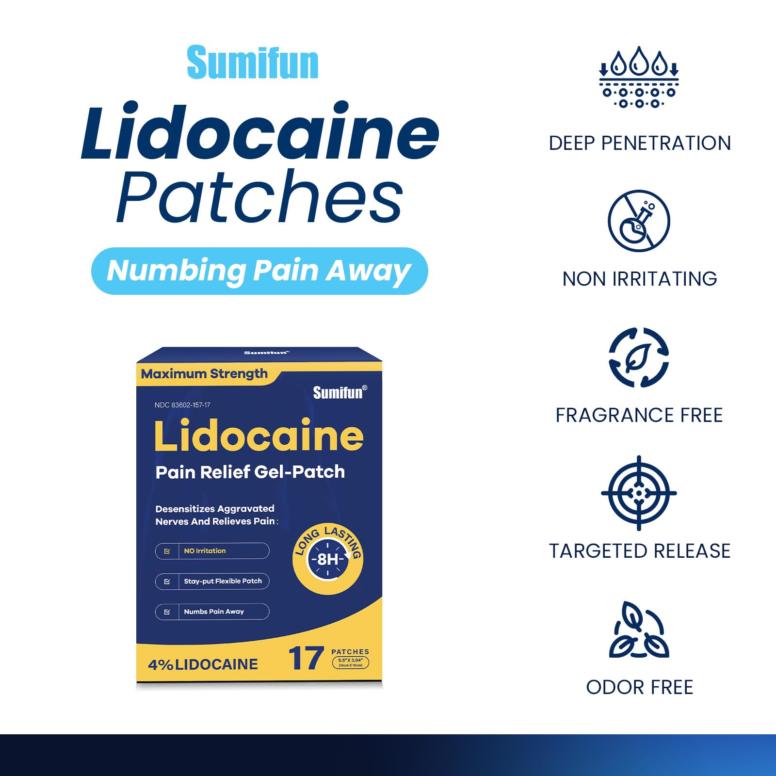 Sumifun parche lidocaína 4% para cuello con alivio temporal
