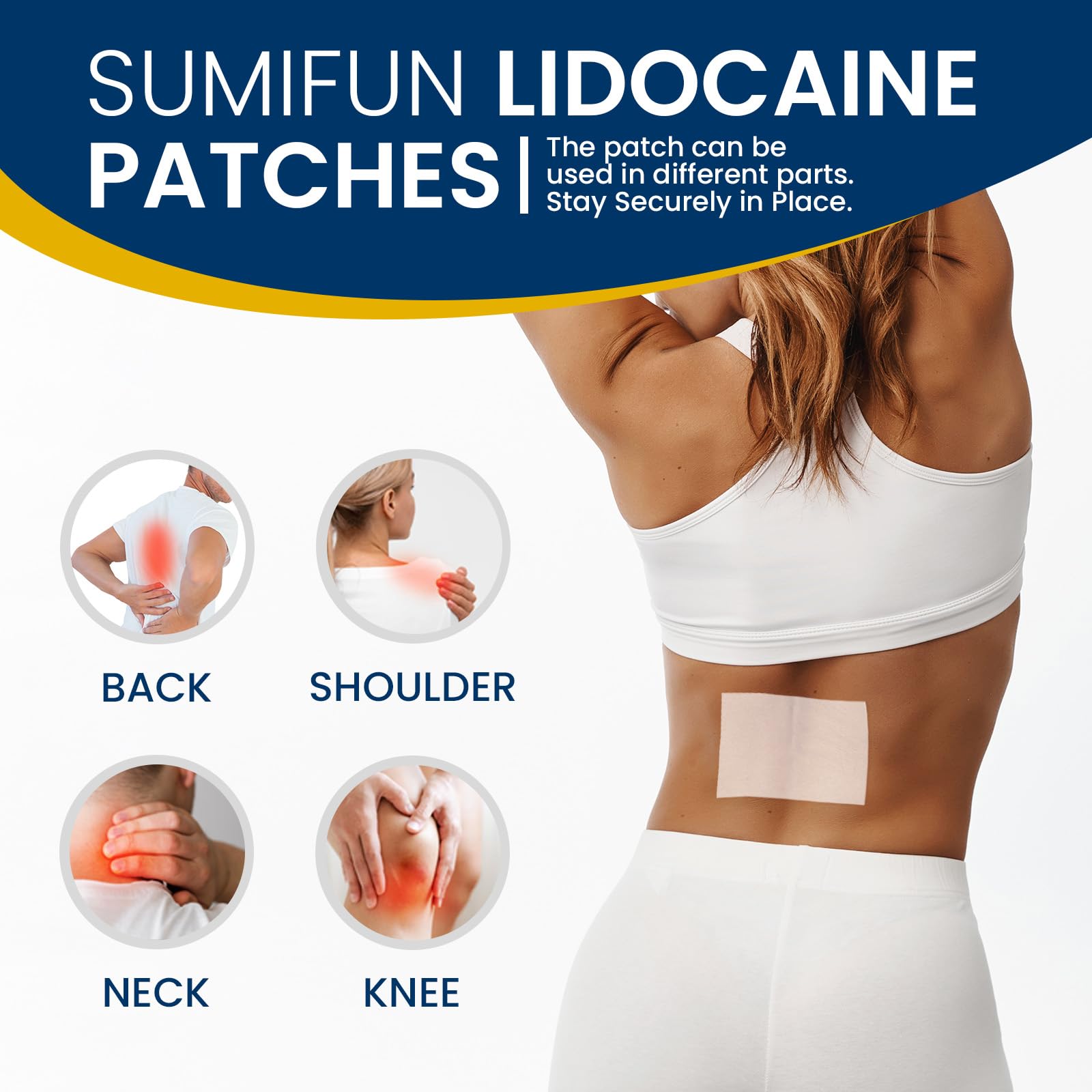 Parche Sumifun lidocaína cortado para ajuste personalizado
