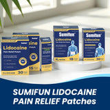 Parche Sumifun para zonas pequeñas con lidocaína, relieve en puntos focales.