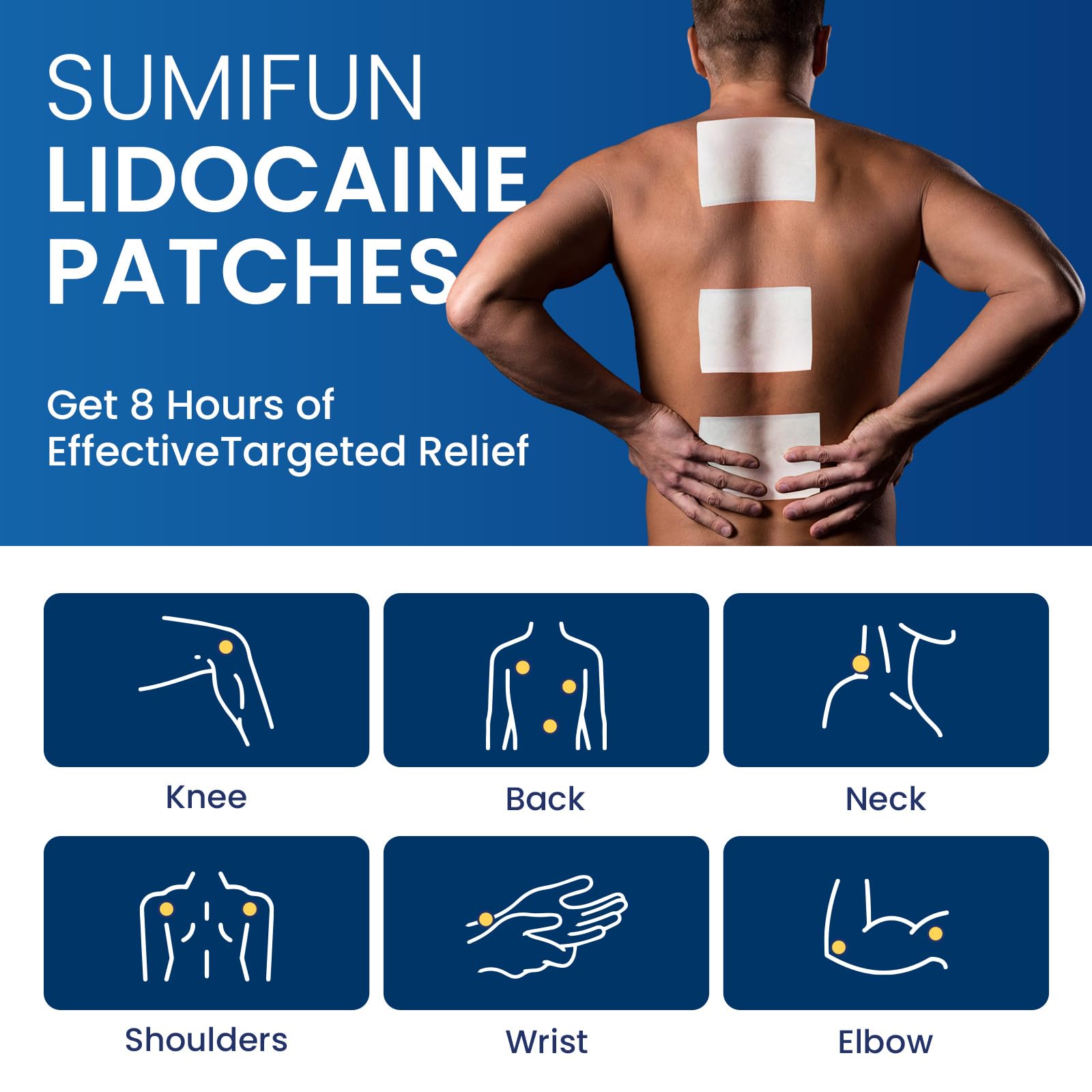 Sumifun parche lidocaina 4% aplicado en cuello para movilidad