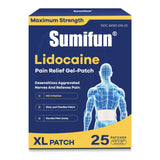 Parche Sumifun XL con lidocaína en empaque, listo para usar