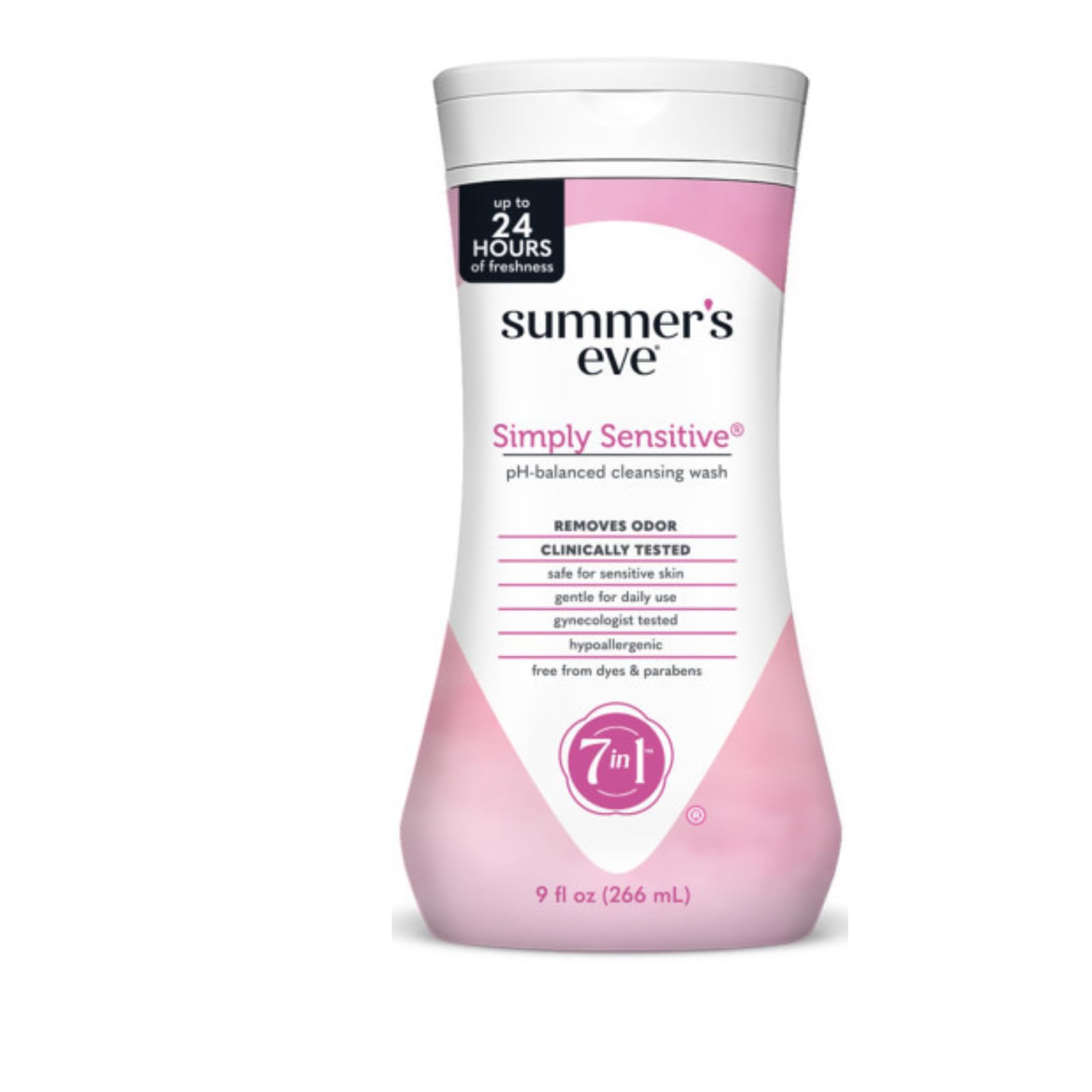 Summer's Eve: botella de 9 oz en equilibrio para limpieza diaria suave.