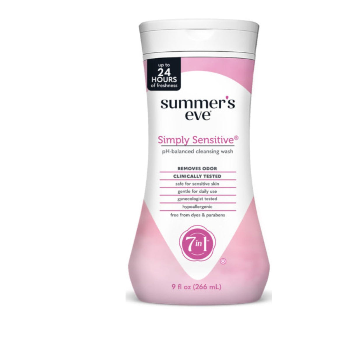 Summer's Eve: botella de 9 oz en equilibrio para limpieza diaria suave.